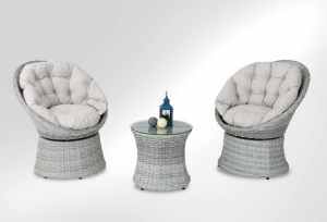 lyon Rattan Bistro Takımı Gri